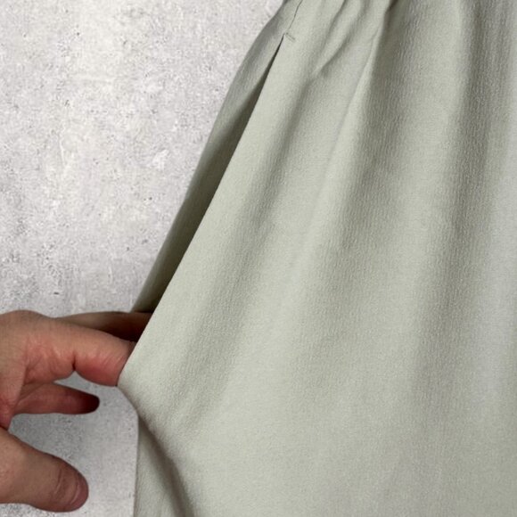 Eileen Fisher 100% Silk White Elastic Waist Pants Womens Size Large Straight - Picture 7 of 11